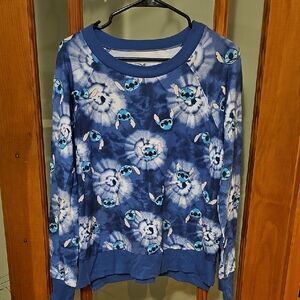 Disney Blue Tie-Dye Stitch Sweatshirt